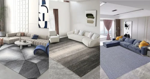Thảm dệt máy hiện đại với nhiều phong cách và màu sắc đa dạng.